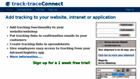 What Connect.track-trace.com website looked like in 2018 (6 years ago)