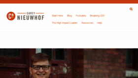 What Careynieuwhof.com website looked like in 2018 (6 years ago)