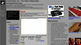 What Cueprompter.com website looked like in 2018 (6 years ago)