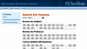 What Courses.ucsd.edu website looked like in 2018 (6 years ago)