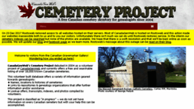 What Cemetery.canadagenweb.org website looked like in 2018 (6 years ago)