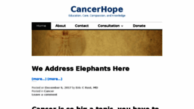 What Cancerhope.com website looked like in 2018 (6 years ago)