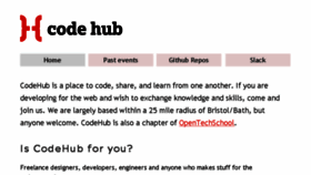 What Codehub.org.uk website looked like in 2018 (6 years ago)