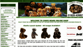 What Corfebears.co.uk website looked like in 2018 (7 years ago)