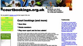 What Courtbookings.org.uk website looked like in 2018 (6 years ago)