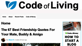 What Codeofliving.com website looked like in 2018 (6 years ago)