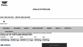 What Cadillacportland.com website looked like in 2018 (6 years ago)
