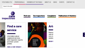 What Careinspectorate.com website looked like in 2018 (6 years ago)
