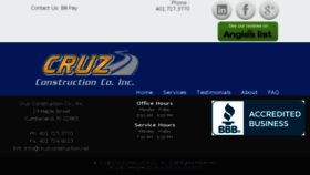 What Cruzconstruction.net website looked like in 2018 (6 years ago)
