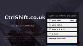 What Ctrlshift.co.uk website looked like in 2018 (6 years ago)