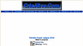 What Cricalive.com website looked like in 2018 (6 years ago)