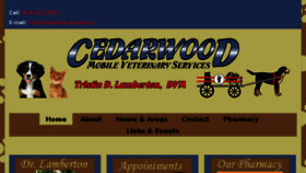 What Cedarwoodmobilevet.com website looked like in 2018 (6 years ago)