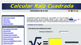 What Calcularraizcuadrada.com website looked like in 2018 (6 years ago)