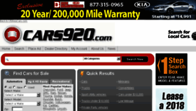 What Cars920.com website looked like in 2018 (6 years ago)