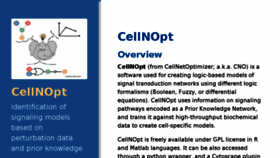 What Cellnopt.org website looked like in 2018 (6 years ago)