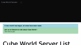 What Cubeworld-servers.com website looked like in 2018 (6 years ago)