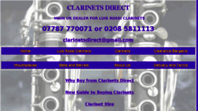 What Clarinetsdirect.biz website looked like in 2018 (6 years ago)