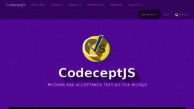What Codecept.io website looked like in 2018 (6 years ago)