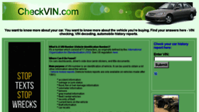 What Checkvin.com website looked like in 2018 (5 years ago)