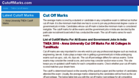 What Cutoffmarks.com website looked like in 2018 (5 years ago)