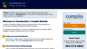 What Chamberlainclinicalcompliance.com website looked like in 2018 (5 years ago)