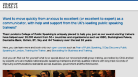 What Collegeofpublicspeaking.co.uk website looked like in 2018 (5 years ago)