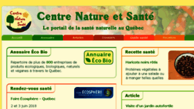 What Centrenaturesante.com website looked like in 2018 (5 years ago)