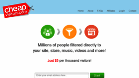 What Cheapvisitors.com website looked like in 2018 (5 years ago)
