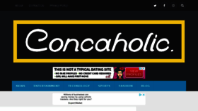 What Concaholic.com website looked like in 2018 (5 years ago)