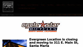 What Cyclestarbikes.com website looked like in 2018 (5 years ago)
