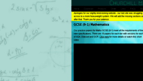 What Churchillmaths.co.uk website looked like in 2018 (5 years ago)