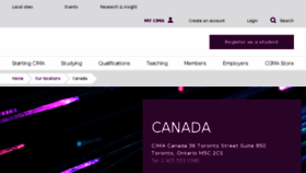 What Cimacanada.org website looked like in 2018 (5 years ago)