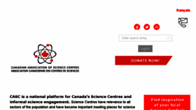 What Canadiansciencecentres.ca website looked like in 2018 (5 years ago)