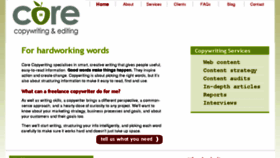 What Corecopywriting.co.uk website looked like in 2018 (5 years ago)