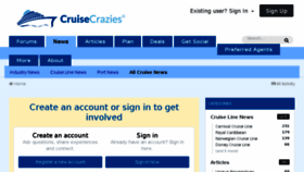 What Cruisecrazies.com website looked like in 2018 (5 years ago)
