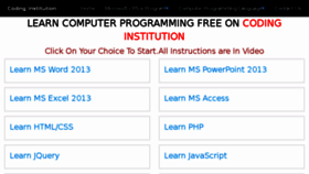 What Codinginstitution.com website looked like in 2018 (5 years ago)