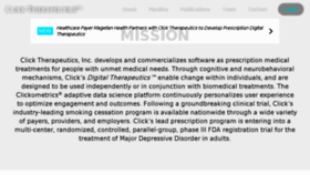 What Clicktherapeutics.com website looked like in 2018 (5 years ago)