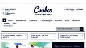 What Cookespianos.co.uk website looked like in 2018 (5 years ago)