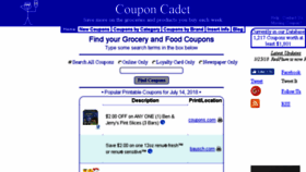 What Couponcadet.com website looked like in 2018 (5 years ago)
