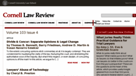 What Cornelllawreview.org website looked like in 2018 (5 years ago)