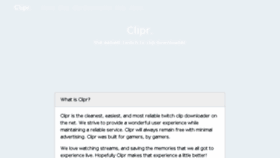 What Clipr.xyz website looked like in 2018 (5 years ago)