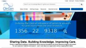 What Clinicalgenome.org website looked like in 2018 (5 years ago)