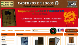 What Cadernoseblocos.com.br website looked like in 2018 (5 years ago)
