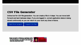 What Csvgenerator.com website looked like in 2018 (5 years ago)