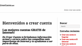 What Crearcuenta.net website looked like in 2018 (5 years ago)