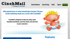 What Cinchmail.com website looked like in 2018 (5 years ago)