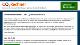 What Co2-rechner.de website looked like in 2018 (5 years ago)
