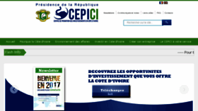 What Cepici.ci website looked like in 2018 (5 years ago)