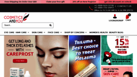 What Cosmeticsandyou.com website looked like in 2018 (5 years ago)