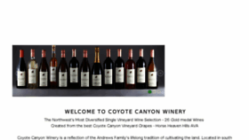What Coyotecanyonwinery.com website looked like in 2018 (5 years ago)